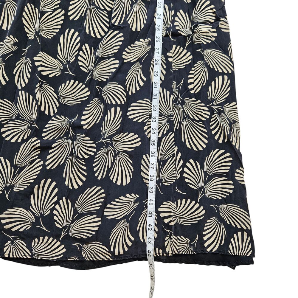 Ted Baker 100% Silk Dress Womens Size 2 Black Botanical Tropical Hawaiian Boho - Picture 5 of 14